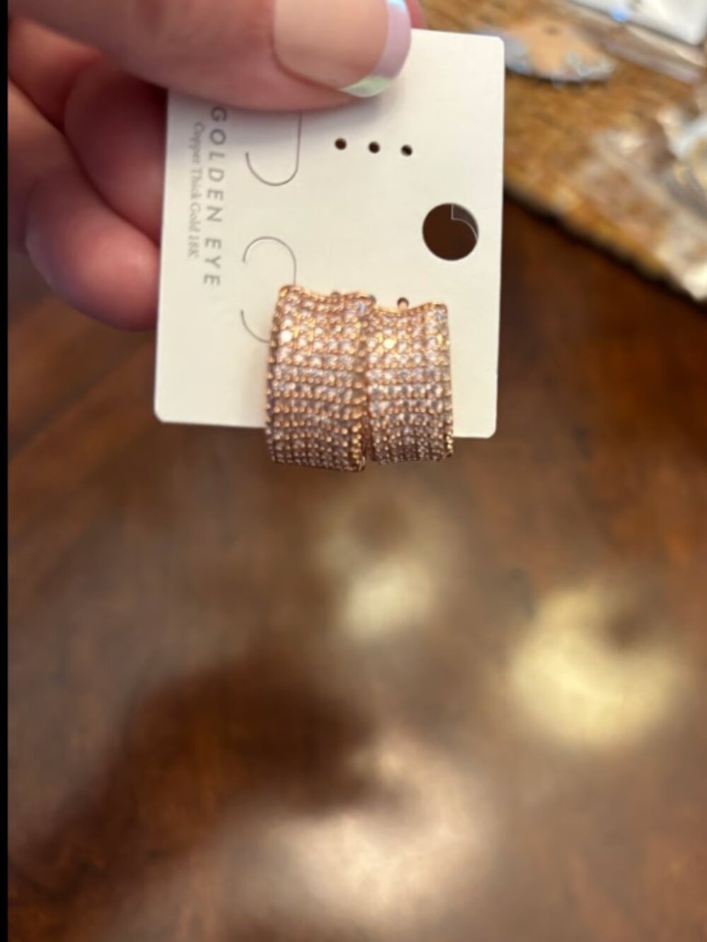 CZ hoops on rose gold plating